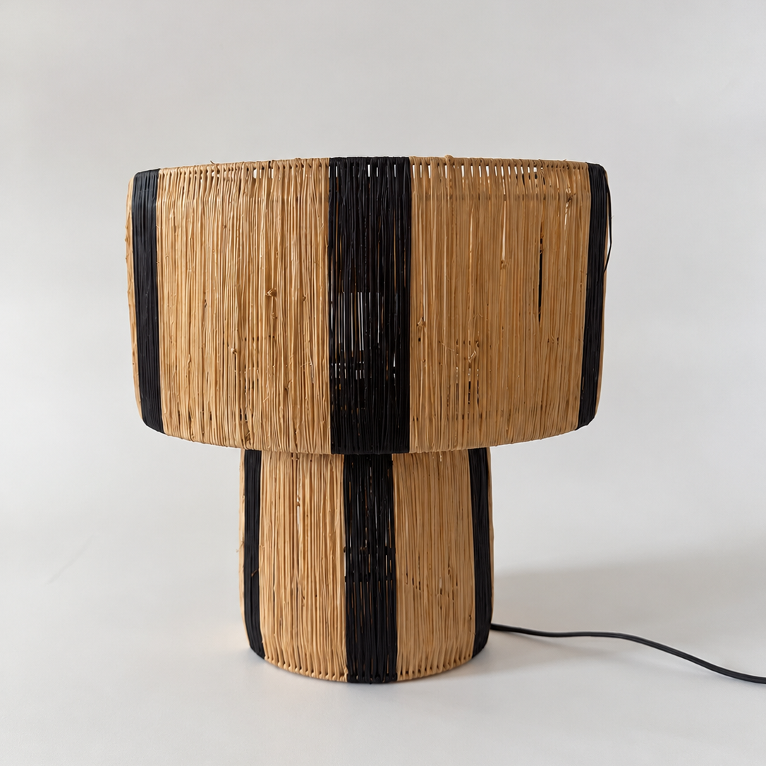 Bodenlampe aus Raffia "HABIBA"